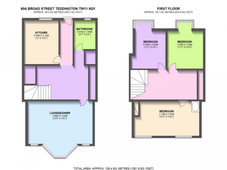 Floorplans For Broad Street, Teddington