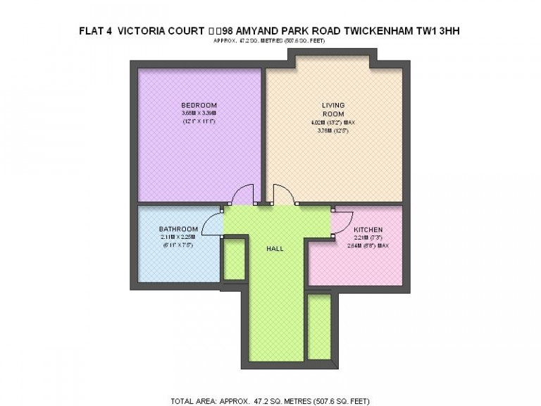 Floorplans For Victoria Court, Amyand Park Road, Twickenham