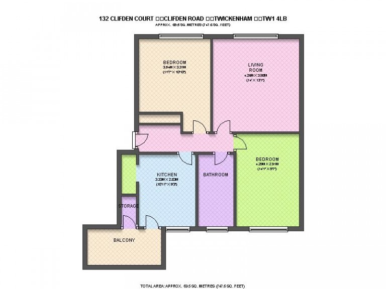 Floorplans For Clifden Court, Clifden Road, Clifden Court, Clifden Road, Twickenham